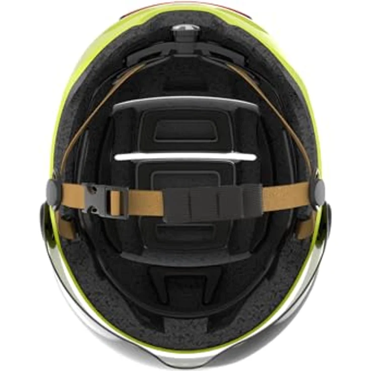 Livall L23, Gelber Fahrradhelm mit Schutzvisier, LED-Beleuchtung und SOS-Funktion, Größe L 58-61 cm – Bild 5