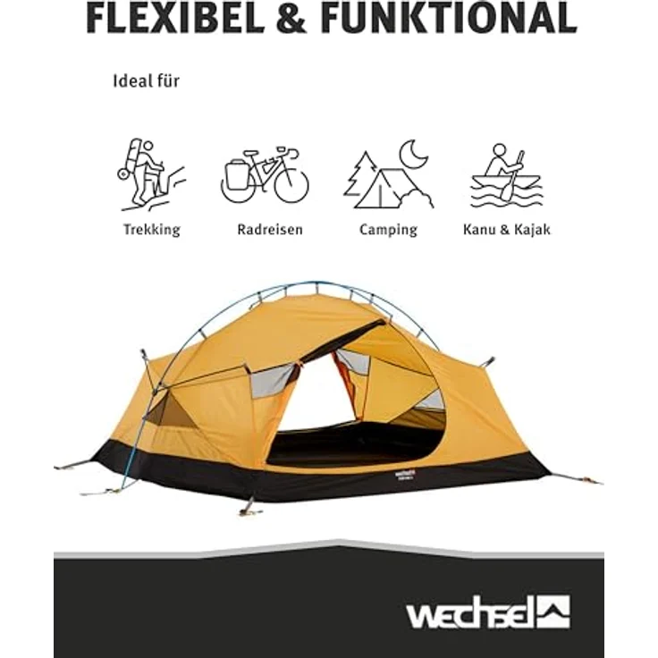 Wechsel Trekkingzelt Venture 3, Kuppelzelt für 3 Personen, schnell aufbaubares Hybridzelt, kompakt & transportabel für Camping, Wandern & Radreisen – Bild 5