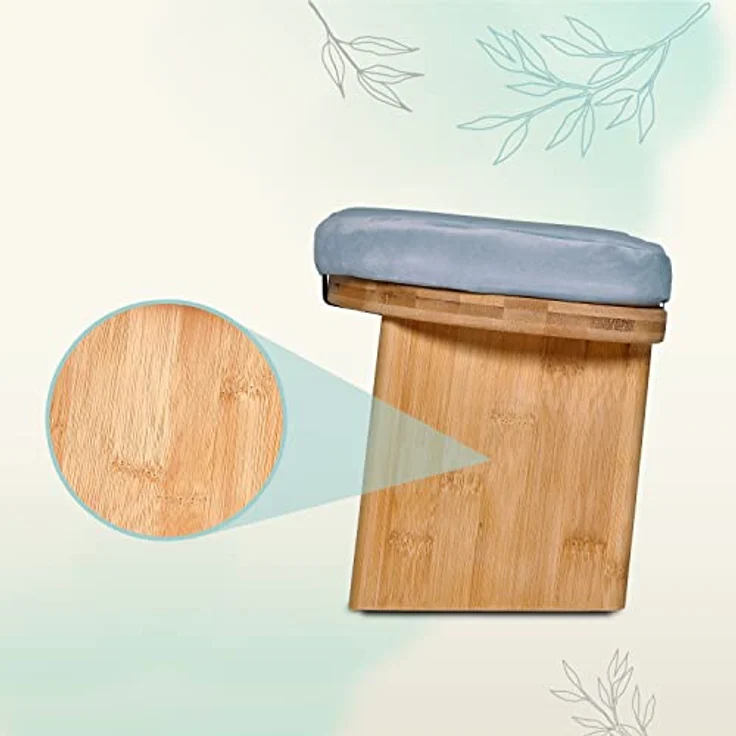 Zen Power Yoga Bench, klappbare Yoga Bank aus Holz, ergonomische Meditationsbank, Gebetshocker für spirituelle Momente im Alltag, bequem und weich gepolstert, Yoga-Zubehör – Bild 4