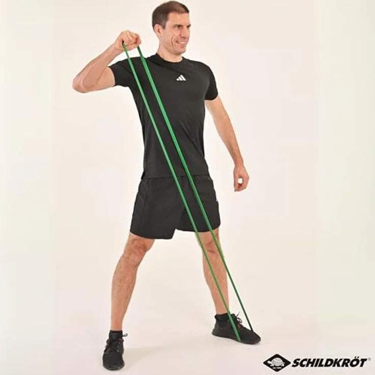 Schildkröt® Super Band Light, Premium Widerstandsbänder 12-20kg, 21mm Breite, grün, vielseitiges Mini-Fitnessstudio für zu Hause und unterwegs – Bild 4