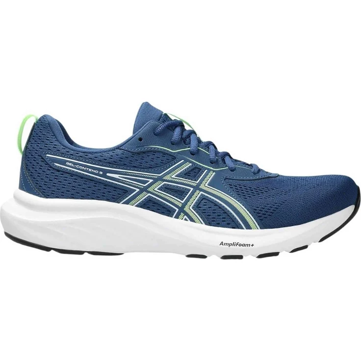 ASICS Gel Contend 9, Laufschuhe mit GEL™-Technologie und Gummi-Sohle, Twilight Blue/Illuminate Green – Bild 1