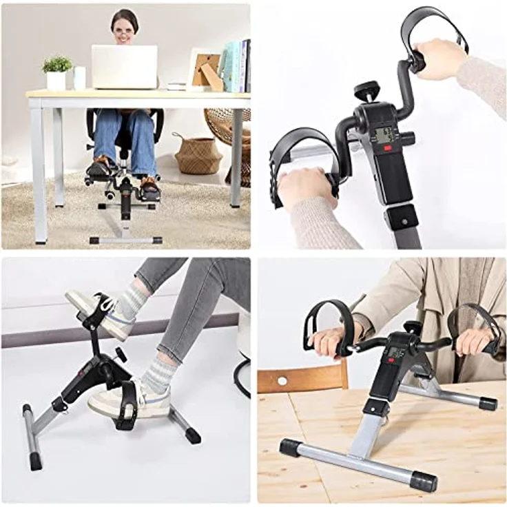 AGM Mini-Heimtrainer Fahrrad, Arm und Beintrainer Fitnesstrainer, Fitness, Hometrainer Bewegungstrainer mit LCD-Monitor und Einstellbarem Widerstand, Fitnessgerät für Zuhause, Büro – Bild 3