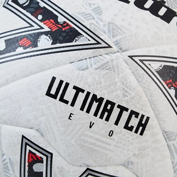 Mitre Ultimatch Fußball, verbesserte Kontrolle, zusätzliche Haltbarkeit, FIFA Basic-zertifiziert, Weiß/Offwhite/Trophäensilber, Größe 5 – Bild 4