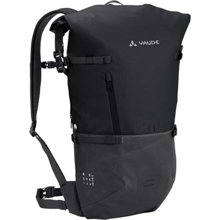 VAUDE CityGo II 23 Liter Schwarz, wasserdichter Rolltop Rucksack mit Laptop-Fach – Bild 1
