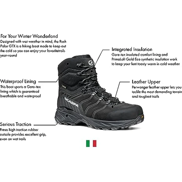 Scarpa Rush Polar GTX, Herren Winterstiefel mit GORE-TEX, Primaloft und hervorragendem Grip, dark anthrazit, Größe 45,5 – Bild 2