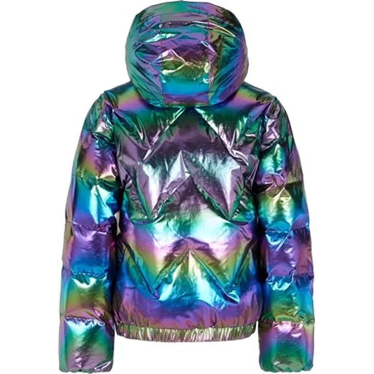 PROTEST PRTSELINA JR Skijacke für Jungen, 152 cm, metallic Regenbogenfarben, thermoisolierend, mit Kapuze und Schneefang, elastische Innenmanschetten – Bild 4