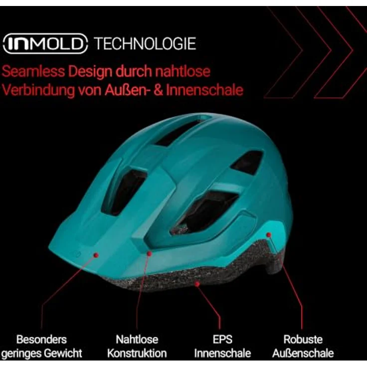 KED Embrace MU-1 Allround Helm, Teal Matt, mit verstellbarem Visier und Insektenschutznetz, Größe 58-62 (L) – Bild 4
