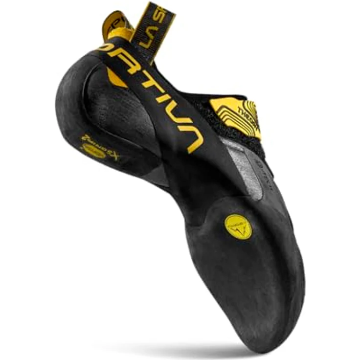 LA SPORTIVA Theory Kletterschuhe, Vibram XS-Grip2 Sohle, Mikrofaser/Velourleder, Gelb/Schwarz, Größe 45,5 – Bild 5