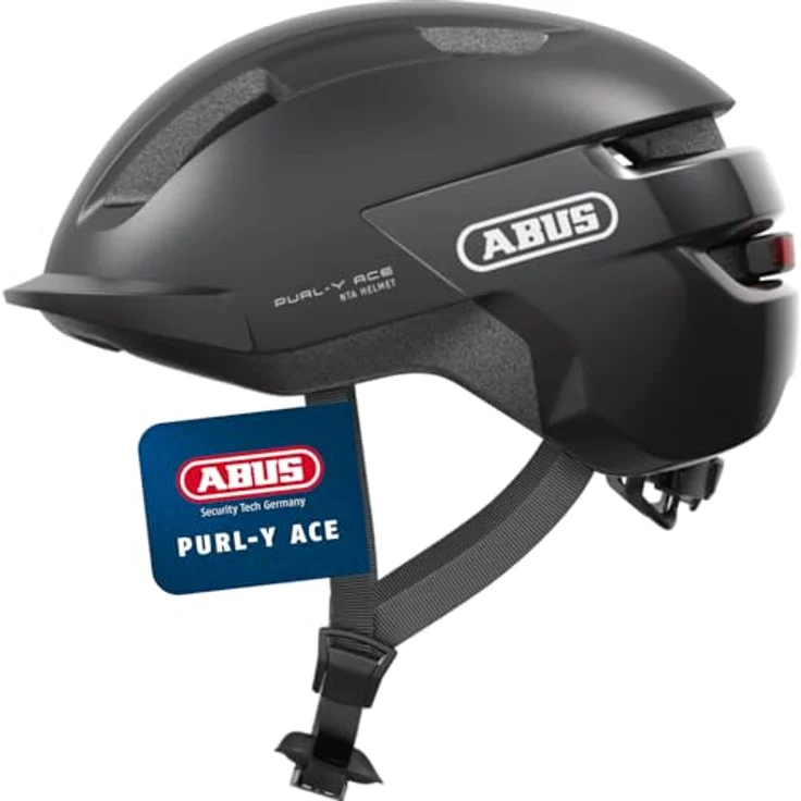 Abus PURL-Y Velohelm, urbaner Fahrradhelm mit NTA-Zertifizierung, 57 - 61 cm, inklusive LED-Licht, verschiedene Farbvarianten verfügbar – Bild 1