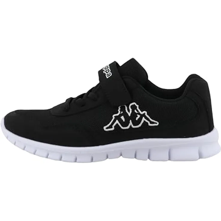 Kappa Jungen Klettschuh, Schwarz, Größe 35, Mesh-Obermaterial, Klettverschluss, Gummi-Laufsohle