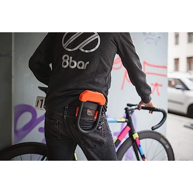HipLok DX, Veloschloss (42 cm) mit 14 mm gehärtetem Edelstahlbügel, Sold Secure Gold-Zertifizierung, Clip + Ride System, inkl. 3 codierten Schlüsseln – Bild 5