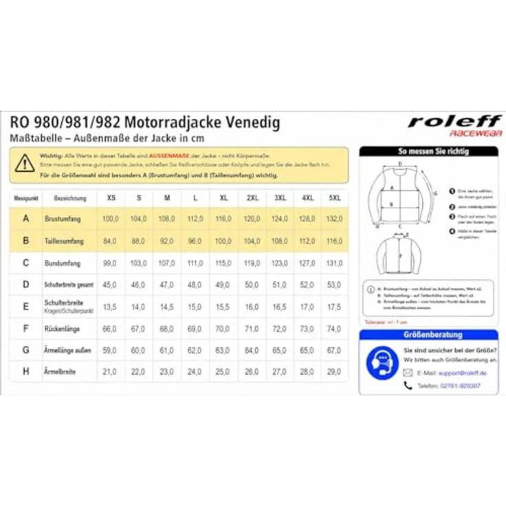 Roleff RO981 Damen Motorradjacke, schwarz-neongelb, wasserdicht, atmungsaktiv mit Protektoren, Größe L – Bild 9