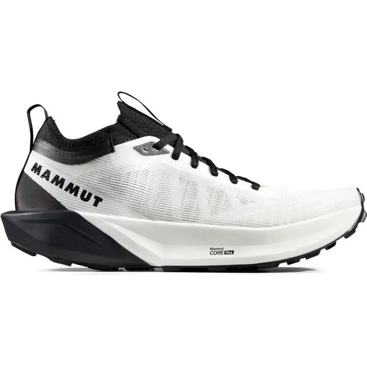 Mammut Aenergy Trail Speed Low Women, Gepolsterter Trailrunning-Schuh mit CORE Plus-Schaumstoff und Flextron® PRO-Antriebsplatte, Farbe: white-black, Größe: 8 UK / 42