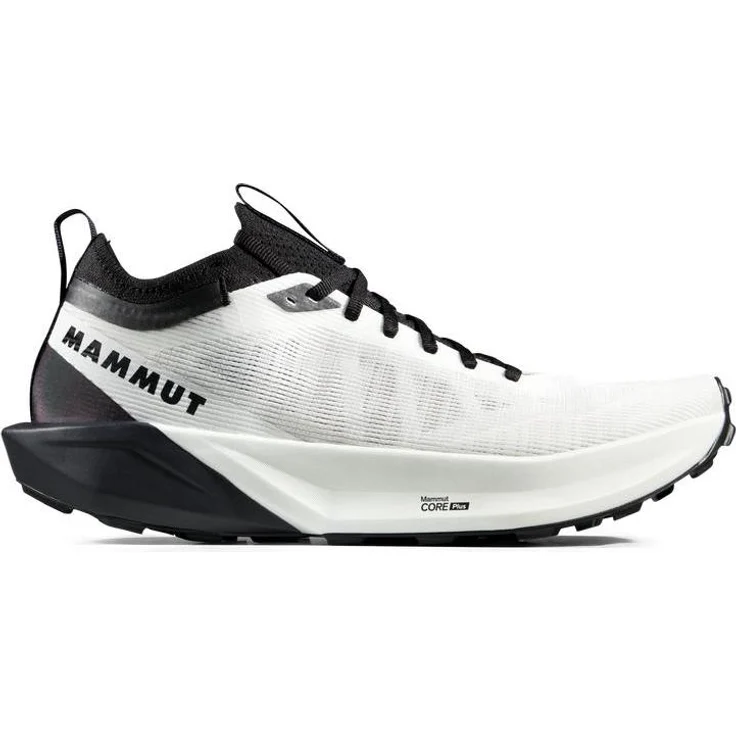 Mammut Aenergy Trail Speed Low Women, Gepolsterter Trailrunning-Schuh mit CORE Plus-Schaumstoff und Flextron® PRO-Antriebsplatte, Farbe: white-black, Größe: 8 UK / 42