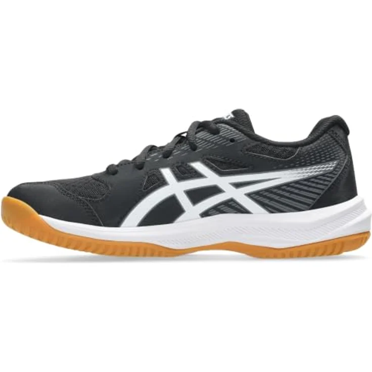 Asics Upcourt 6 GS, Hallensportschuhe für Kinder mit Lederimitat-Obermaterial und abriebfester Gummiaußensohle, Schwarz, Gr. 37 – Bild 7