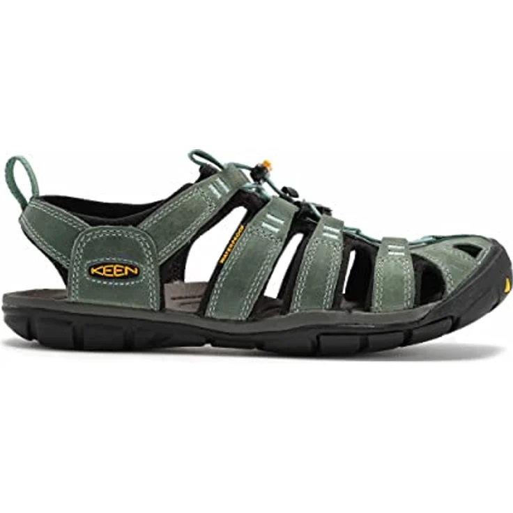 Keen Clearwater CNX Leather Women, leichte Wandersandale mit Zehenschutz, mineral blue/yellow, Größe:37 – Bild 3