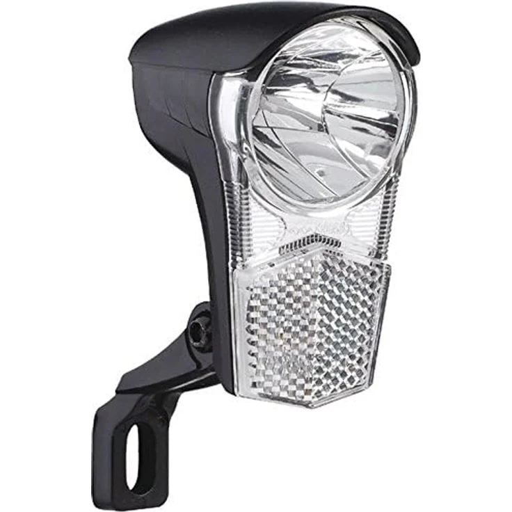 Büchel Fahrradlicht 12 Lux, Dynamo-Betrieb mit Schalter, StVZO zugelassen, Fahrradlampe vorne, Schwarz – Bild 4