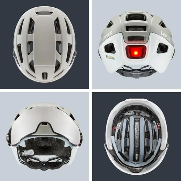 Uvex Sports Velohelm, sand-white matte, Kopfumfang 52-57 cm, mit Visiersystem und 19 Belüftungsöffnungen – Bild 4