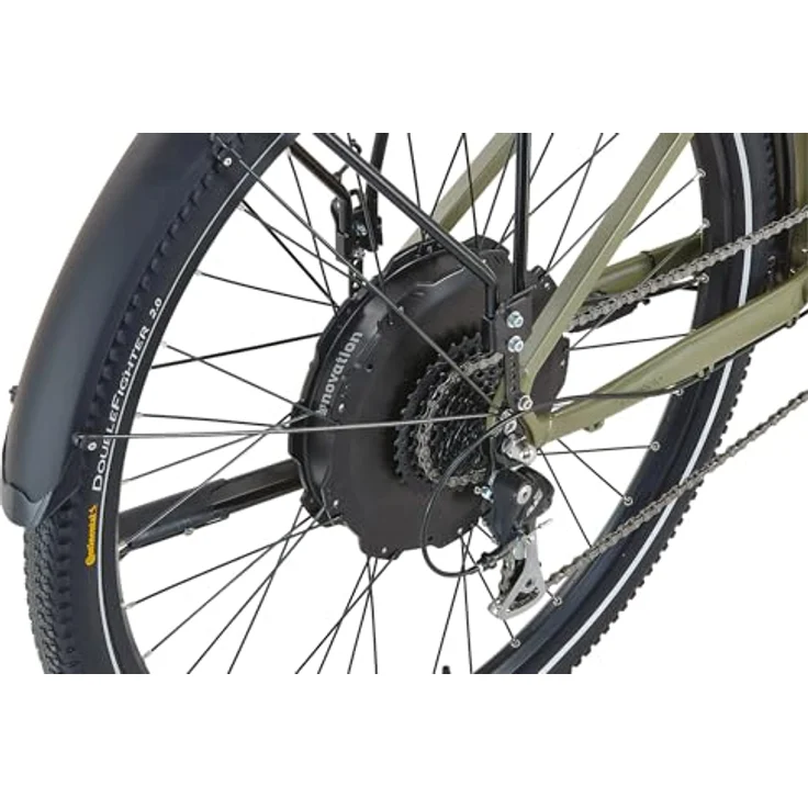 Prophete Stack 2.0 E-ATB 29" - enovation Hinterradmotor 250W, 130 km Reichweite, Shimano Alivio 9-Gang, Hydraulische Scheibenbremsen, LED-Beleuchtung, Li-Ion Akku 48V 480Wh, Moosgrau – Bild 4