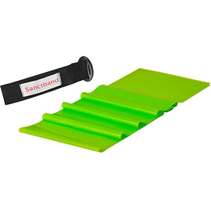 Sanctband Übungsband 2 m mit Türanker, mittel, grün, hypoallergen und langlebig – Bild 1