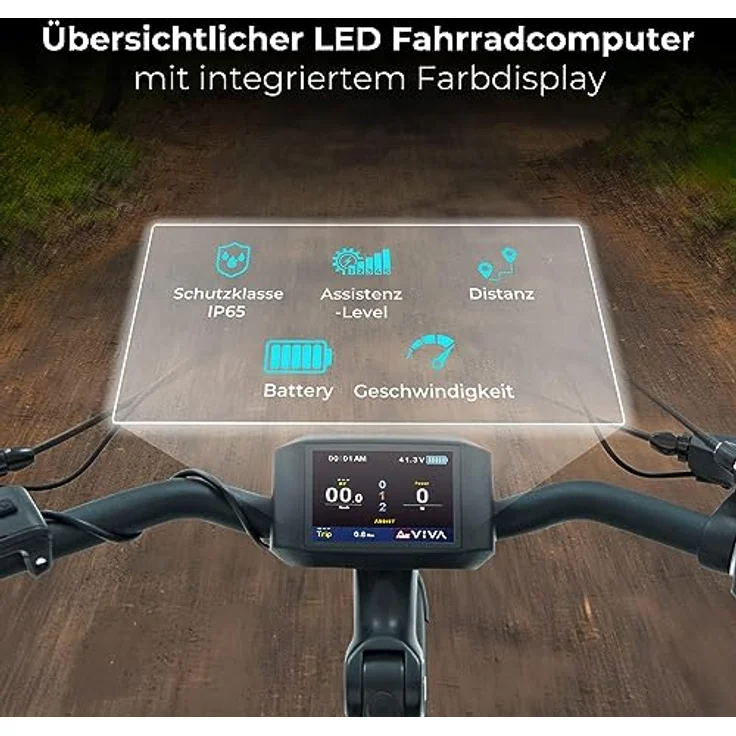 AsVIVA E-Bike CityBike B15_FBA in Weiß, Elektrofahrrad mit extra starkem Akku und Hinterradmotor, Damen & Herren Trekking E-Bike mit LCD Display – Bild 5