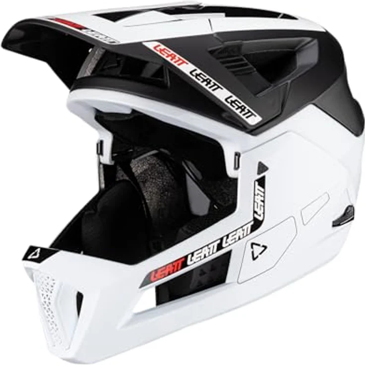 Leatt Helmet MTB Enduro 4.0, Vollgesichtshelm mit abnehmbarem Kinnbügel, weiß, Größe L, 360°-Turbinentechnologie – Bild 2