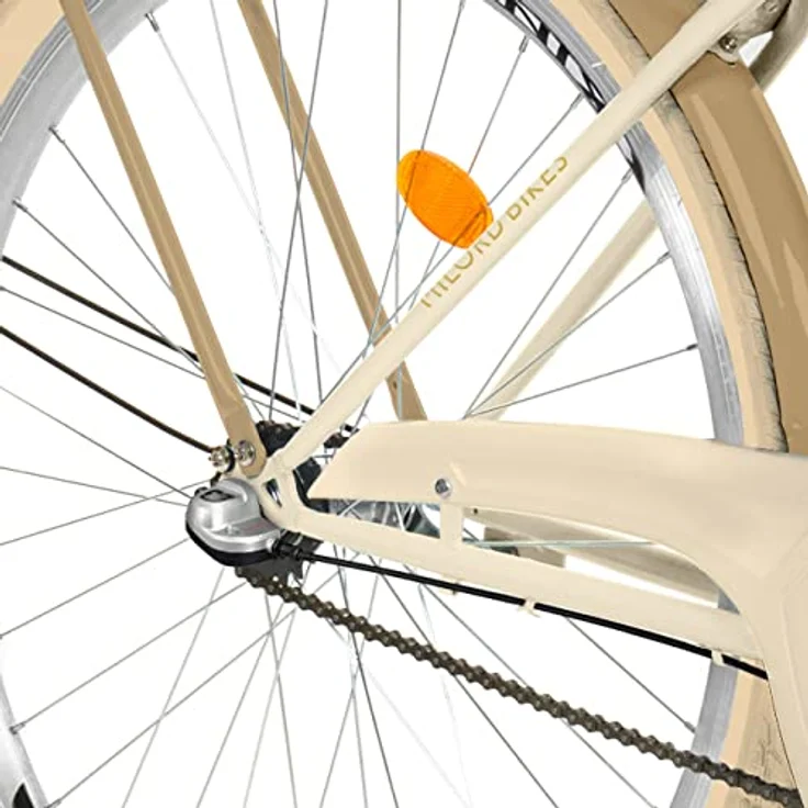 Milordbikes City-Fahrrad, Creme-Braun, 46 cm, Aluminiumfelgen, 700C x 35 mm Reifen, Freizeit & Sport – Bild 7