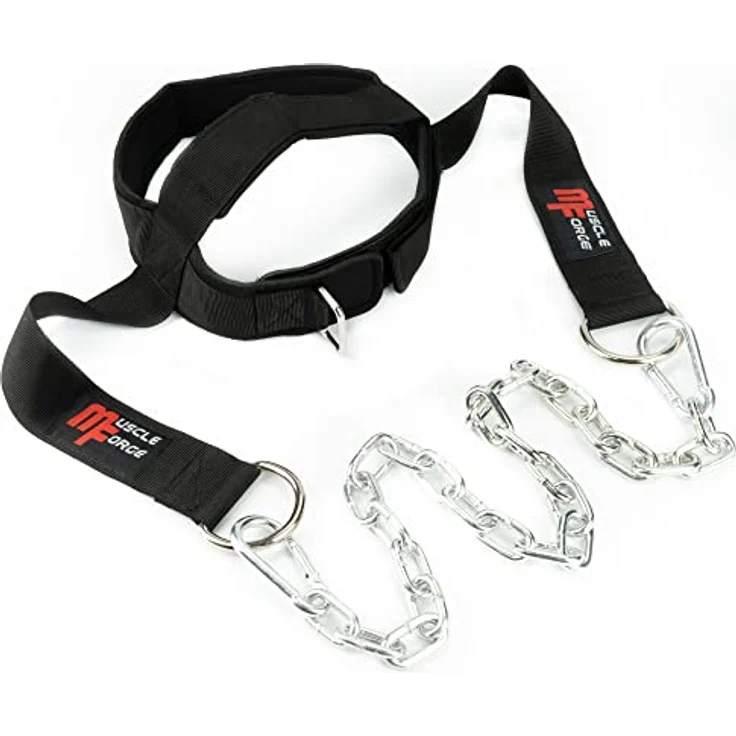 MuscleForge® Kopfgurt für Nackentraining mit Kette und Karabinerhaken, Nackentrainer, Hals Kopf Geschirr für Box und MMA, Neck Harness, Head Cup for neck training im Gewichtheben und Wrestling – Bild 3