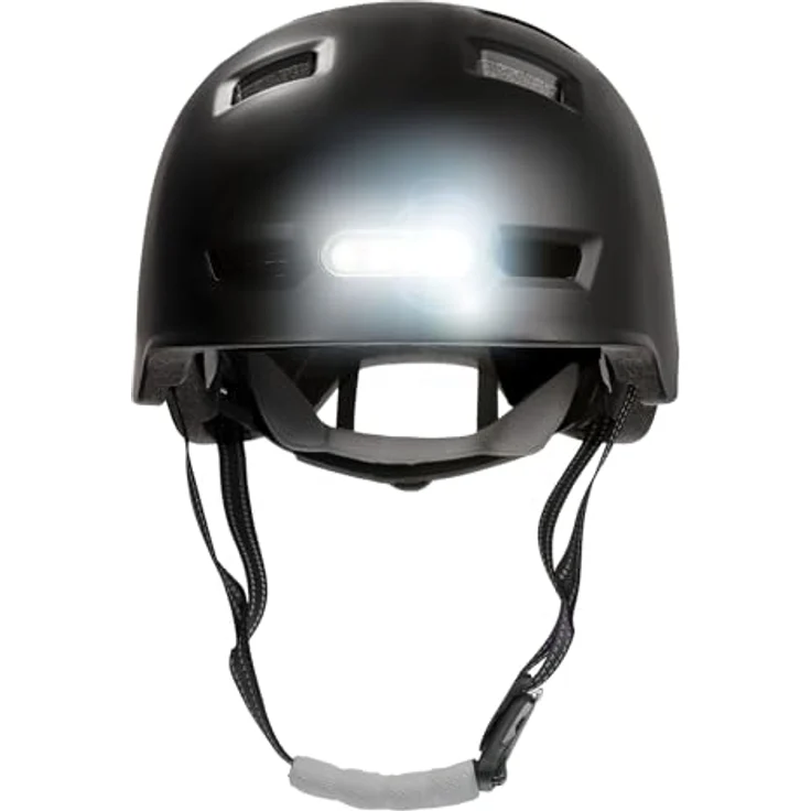 Crazy Safety Black Urban, Velohelm für Jugendliche und Erwachsene, (57 - 61 cm) mit integrierten Lichtern – Bild 2