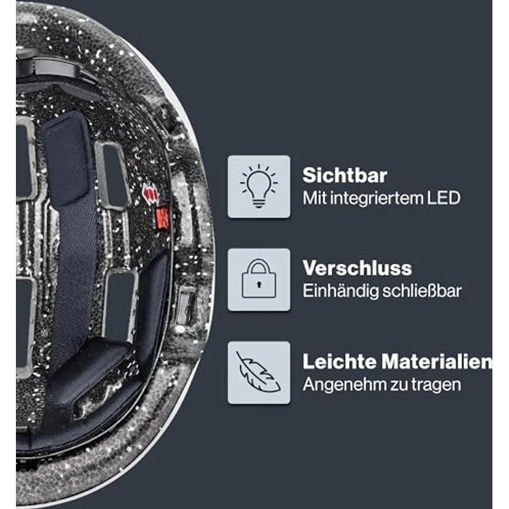 Uvex Sports City 4, Velohelm für urbanen Einsatz, 55-58 cm, matte Oberfläche "white skyfall", 10 Belüftungsöffnungen, integrierte Reflektoren – Bild 3