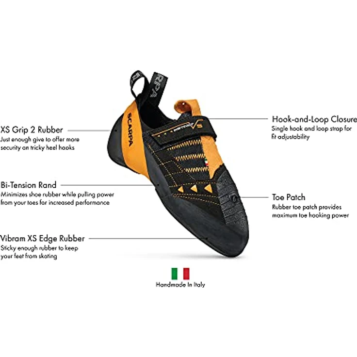 Scarpa Instinct VS, Unisex Kletterschuhe mit abriebfester Gummisohle, Größe 40.5, Schwarz – Bild 2