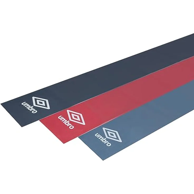 Umbro Stretchband-Set, 3 Widerstandsbänder in Schwarz, Rot und Blau für individuelles Fitness-Training – Bild 2