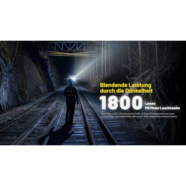 Nitecore NU53 Stirnlampe mit 1800 Lumen, USB-C wiederaufladbar, IP68, 6000 mAh Li-Ionen-Akku (Industrie, Schwarz) – Bild 3