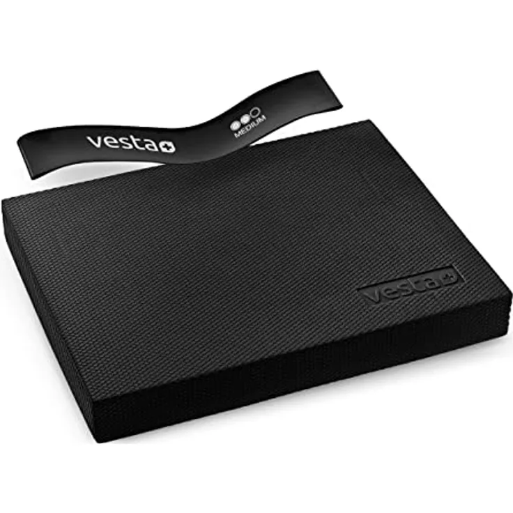 Vesta+ Balance Pad Blau M + Fitnessband + Fitness APP, Testsieger bei Balance Pads als Stabilisationstrainer & Balance Kissen, Balance Board M Pad als Balance-Pad, Balancepad Physio, Balancekissen