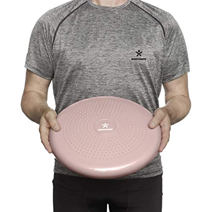 BODYMATE Ballsitzkissen inkl. Pumpe Rose-Gold 34cm Durchmesser - Balance-Kissen, Luftkissen, Balance Pad, Noppenkissen - Core-, Fitness-, Reha-, Koordinations- und Rückentraining – Bild 4