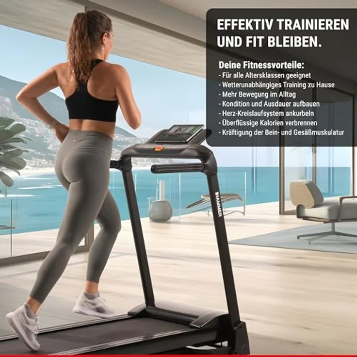 HAMMER Laufband FlyRun 2.0, Klappfunktion, 26 Programme, neigbares LCD-Display, 4,5 PS, 20 km/h – Bild 4