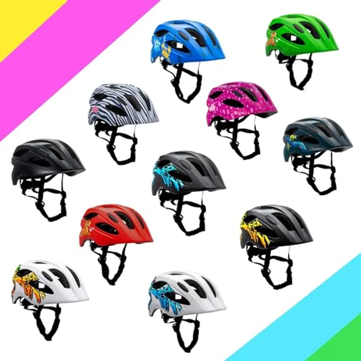 Crazy Safety Kinderfahrradhelm Cool Graffiti, Gelb, für 6-12 Jahre, EN1078 zertifiziert, mit LED-Licht und Belüftung – Bild 13