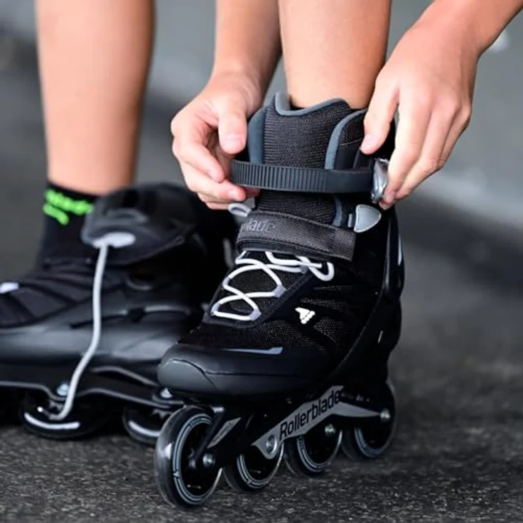 Rollerblade Zetrablade Nero/Argento, Inlineskates für Anfänger mit hohem Schaft und gepolstertem Innenschuh, schwarz/silber – Bild 2