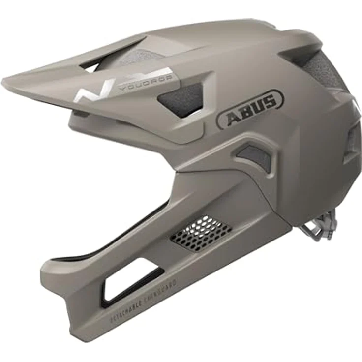 ABUS MTB-Helm YouDrop FF, Fullface-Helm für Kinder und Jugendliche, abnehmbarer Kinnschutz, grau, Größe S – Bild 4