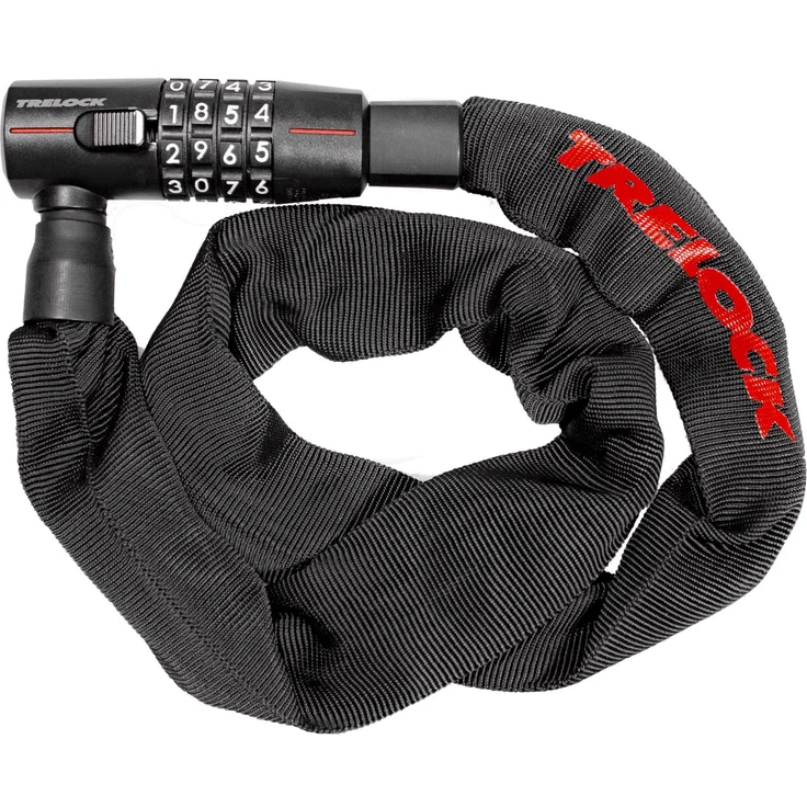 Trelock BC 280, Veloschloss (85 cm) mit einstellbarem Zahlencode, 5 mm Kettenglieder