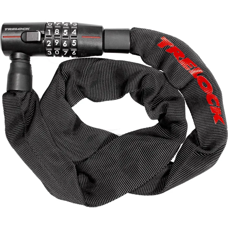 Trelock BC 280, Veloschloss (85 cm) mit einstellbarem Zahlencode, 5 mm Kettenglieder