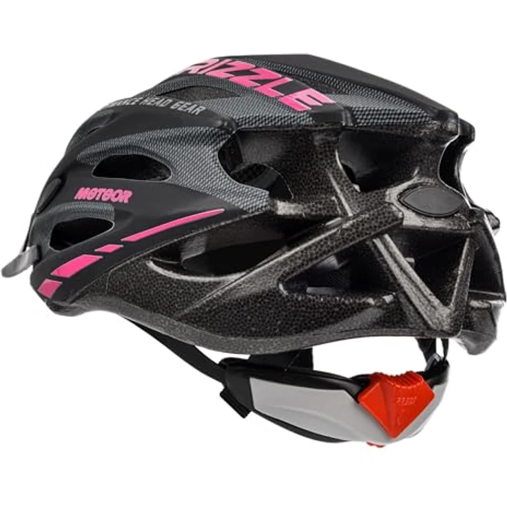 Meteor Drizzle Fahrradhelm, vielseitiger MTB Helm für Herren, Damen und Kinder, M 55-58 cm, rosa/schwarz – Bild 4