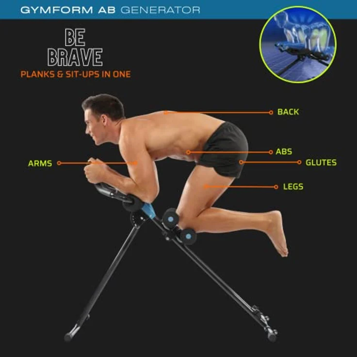 Bauchtrainer für Zuhause Gymform Ab Generator, Ganzkörper-Trainingsgerät Fitnessgerät Heimtrainer - inkl. Bildschirm, Trainingsanleitung und Diätplan, bis 120kg – Bild 2