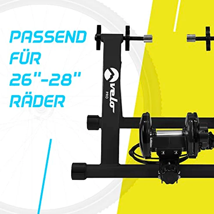 Velo Pro Turbo Trainer für Berg und Rennrad, 6-stufiger Widerstand, leiser Betrieb, klappbar, schwarz – Bild 4