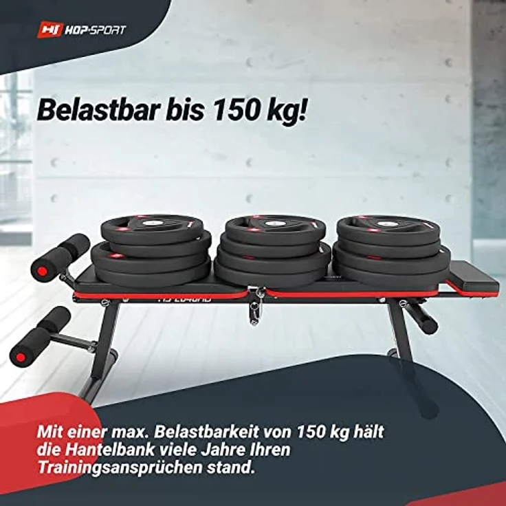 Hop-Sport klappbare Hantelbank HS-2040 - multifunktions Trainingsbank perfekt für Bankdrücken oder Ganzkörpertraining – Bild 4