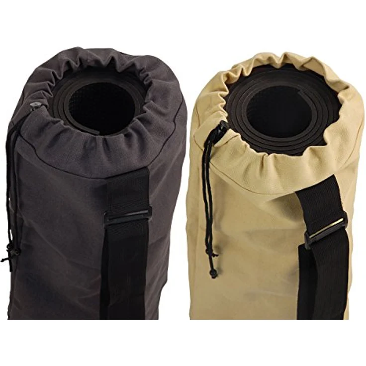 Yogatasche CANVAS Bag, große Yogamattentasche aus Baumwolle, Seesack, strapazierfähig, anthrazit – Bild 4