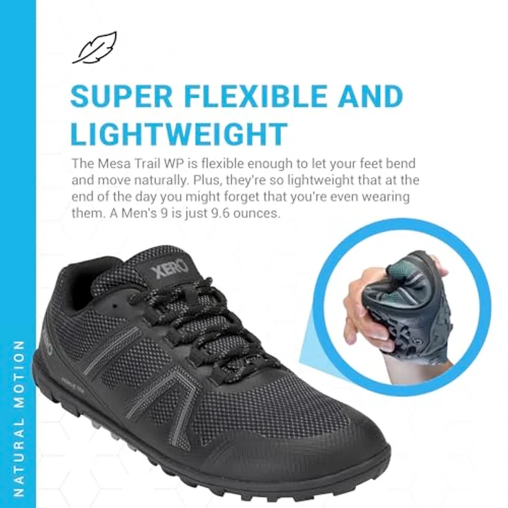 Xero Shoes Mesa Trail WP MXMBLK, wasserdichte Barfuß-Trailrunningschuhe mit TrailFoam-Zwischensohle, schwarz – Bild 4