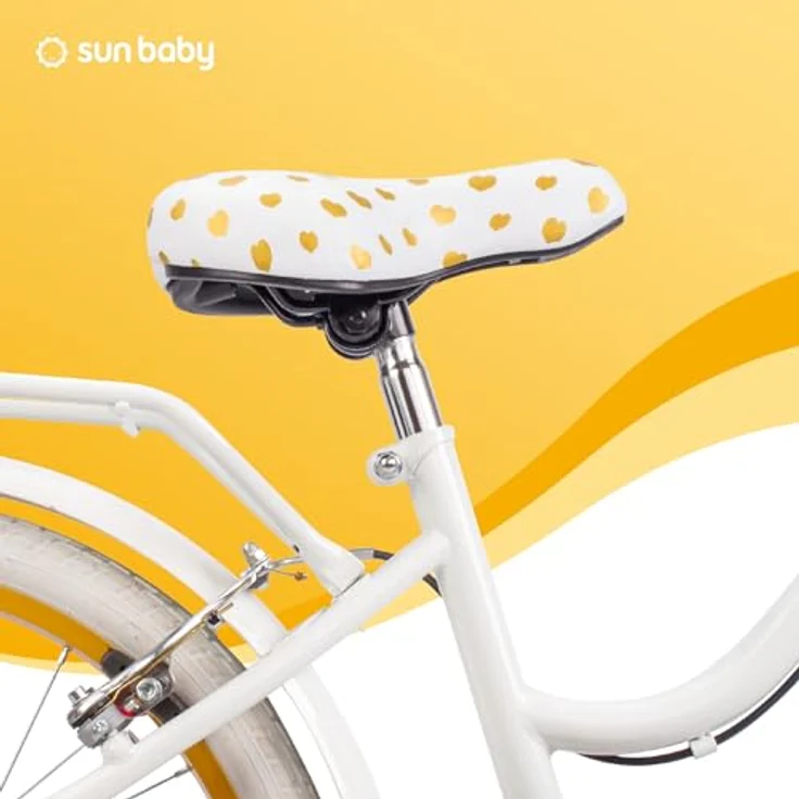sun baby Mädchenfahrrad 20 Zoll Radgröße Heart Bike 6 Gang Shimano Kinderfahrrad für Mädchen 6-10 Jahre (Weißgold) – Bild 3
