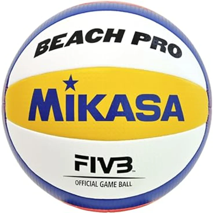 Mikasa Beach Pro BV550C, Volleyball mit Dimple-Technologie und umweltfreundlichem Material, Tricolor-Kombination, FIVB Official Game Ball – Bild 1