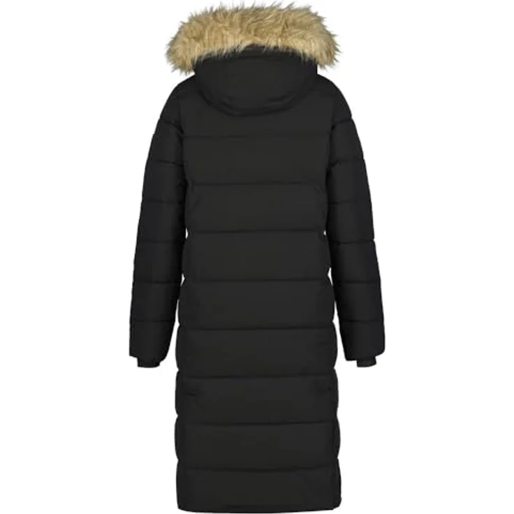 Icepeak Brilon Mantel Damen, schwarze Skijacke Gr. 44, wasserabweisend, atmungsaktiv, mit abnehmbarer Kapuze und Kunstpelz – Bild 2